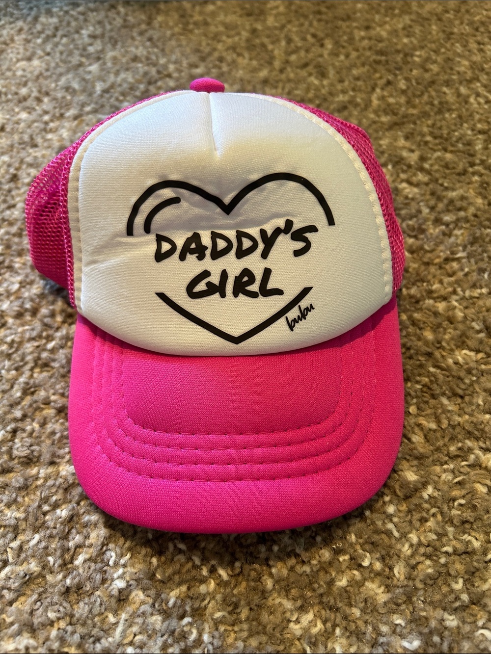Daddy's Girl Pink and White Trucker Hat for Kids